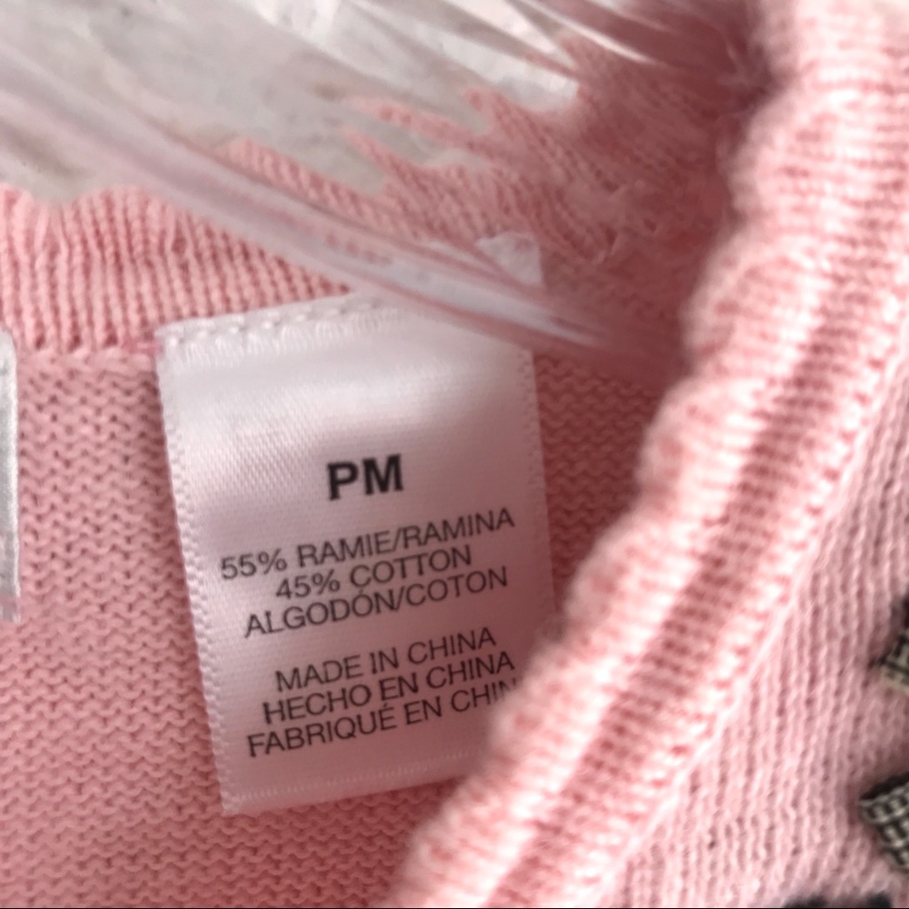 Draper’s & Damon’s Pink Sweater Knit Top Medium Vintage Short Sleeve Cottagecore - Picture 13 of 13